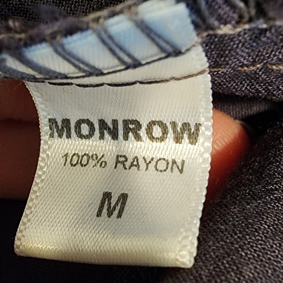 Monrow Rayon Jogger Jumpsuit 3/4 Sleeve Cold Shoulder Grey with Pockets sz Md - Picture 10 of 12